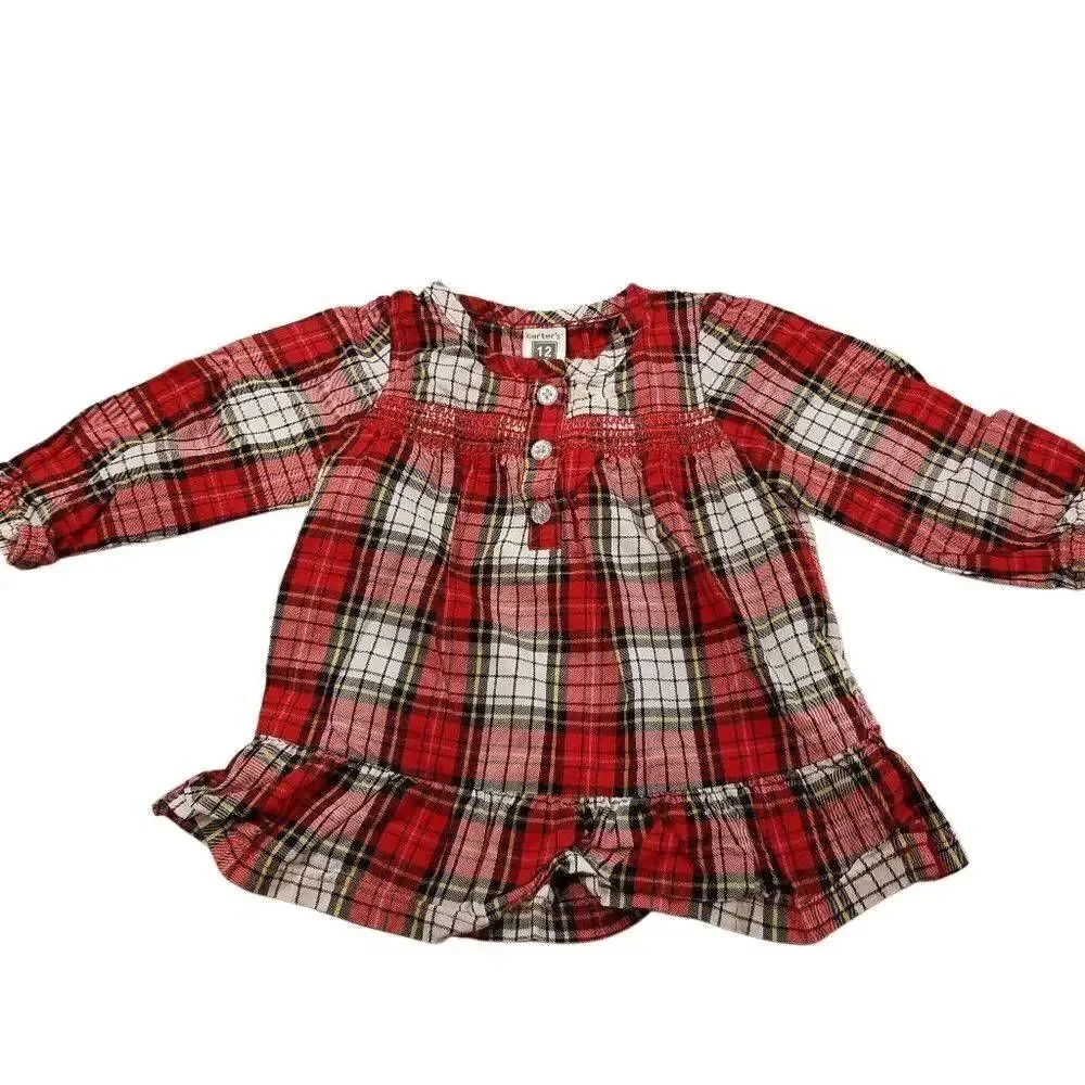 Carter's longsleeve plaid shirt 12 month